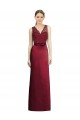 Long Sleeveless Satin & Lace Burgundy A-Line Bridesmaid Dress Colchester