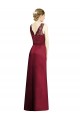 Long Sleeveless Satin & Lace Burgundy A-Line Bridesmaid Dress Colchester