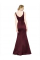 Long Sleeveless Satin Burgundy A-Line Black Tie Evening Gown / Prom Dress / Bridesmaid Dress Colchester