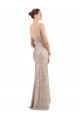 Long Sleeveless Sequin & Sparkling Sequin Silver V-Neck Sheath Formal Evening Gown / Prom Dress / Bridesmaid Dress Colchester