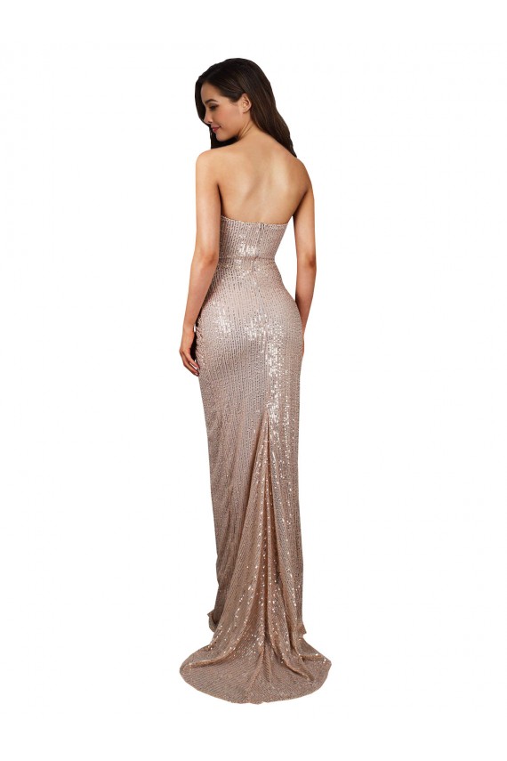 Long Sleeveless Sequin Champagne Mermaid Formal Evening Gown / Prom Dress / Bridesmaid Dress Colchester