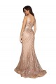 Long Sleeveless Sequin & Sparkling Sequin Rose Gold Mermaid Formal Plus Size Evening Gown / Prom Dress / Bridesmaid Dress Colchester