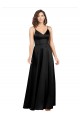 Long Sleeveless Silk like Satin Black A-Line Formal Evening Gown / Prom Dress / Bridesmaid Dress Colchester