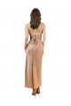 Midi Length Sleeveless Silk like Satin Rose Gold Sheath Formal Evening Gown / Prom Dress / Bridesmaid Dress Colchester