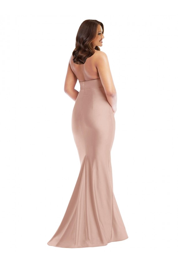 Long Sleeveless Silk like Satin Dusty Pink Halter Neck Mermaid Formal Plus Size Evening Gown / Prom Dress / Bridesmaid Dress Colchester