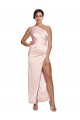 Long Sleeveless Silk like Satin Pink A-Line Semi Formal Evening Dress / Prom Dress / Bridesmaid Dress Colchester