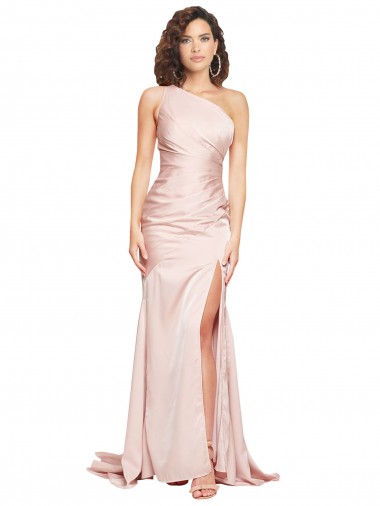 Long Sleeveless Silk like Satin Pink Sheath Black Tie Evening Dress / Prom Dress / Bridesmaid Dress Colchester