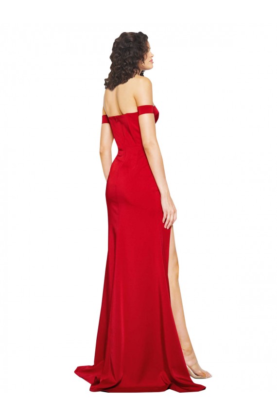 Long Sleeveless Silk like Satin Red A-Line Formal Evening Gown / Prom Dress / Bridesmaid Dress Colchester