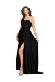 Long Sleeveless Silk like Satin Black A-Line Black Tie Evening Gown / Prom Dress / Bridesmaid Dress Colchester