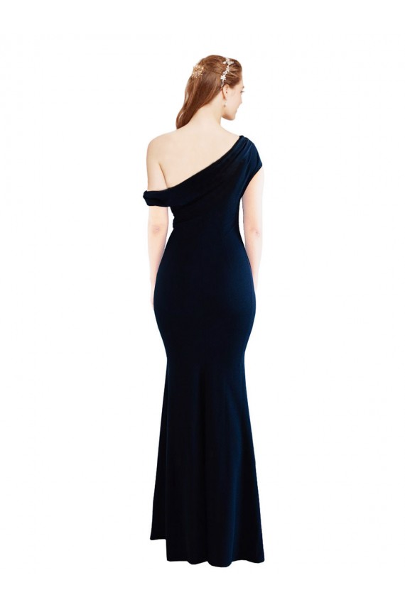 Long Sleeveless Stretch Crepe Dark Navy Mermaid Formal Evening Gown / Prom Dress / Bridesmaid Dress Colchester