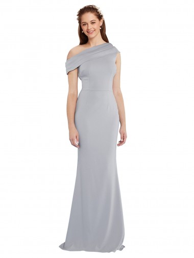 Long Sleeveless Stretch Crepe Grey Mermaid Formal Dress / Bridesmaid Dress Colchester