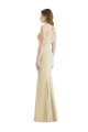 Long Sleeveless Stretch Crepe Champagne Trumpet Semi Formal Evening Dress / Prom Dress / Bridesmaid Dress Colchester