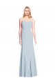 Long Sleeveless Stretch Crepe Light Sky Blue Sweetheart Trumpet Formal Dress / Bridesmaid Dress Colchester