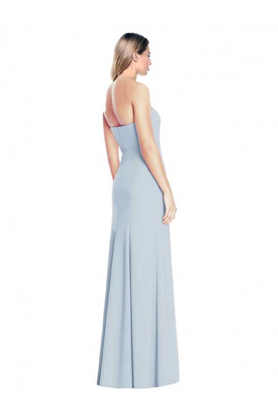 Long Sleeveless Stretch Crepe Light Sky Blue Sweetheart Trumpet Formal Dress / Bridesmaid Dress Colchester