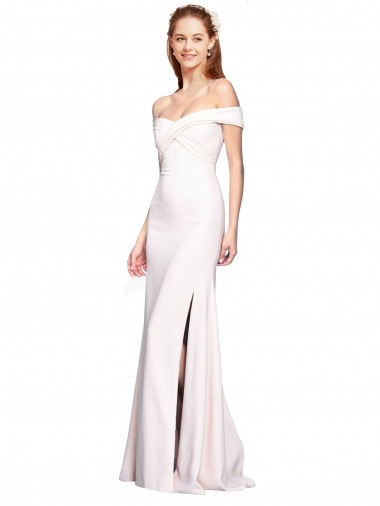 Long Sleeveless Stretch Crepe White Mermaid Formal Dress / Bridesmaid Dress Colchester