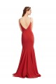 Long Sleeveless Stretch Crepe Red Spaghetti Straps Mermaid Formal Evening Gown / Prom Dress / Bridesmaid Dress Colchester