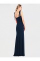 Long Sleeveless Stretch Crepe Dark Navy Trumpet Semi Formal Evening Dress / Prom Dress / Bridesmaid Dress Colchester