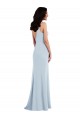 Long Sleeveless Stretch Crepe Light Sky Blue Trumpet Formal Dress / Bridesmaid Dress Colchester