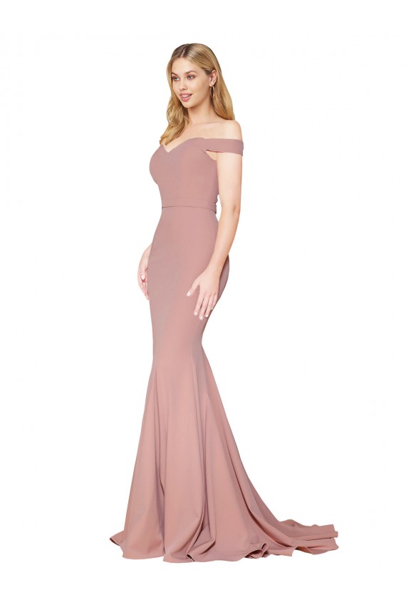 Sweep Train Sleeveless Stretch Crepe Dusty Pink Mermaid Formal Evening Gown / Prom Dress / Bridesmaid Dress Colchester