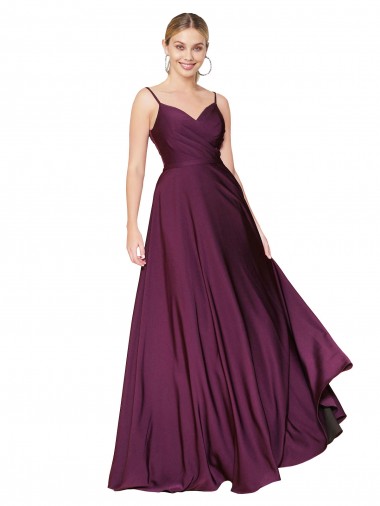 Long Sleeveless Stretch Crepe Wild Berry A-Line Formal Evening Gown / Prom Dress / Bridesmaid Dress Colchester