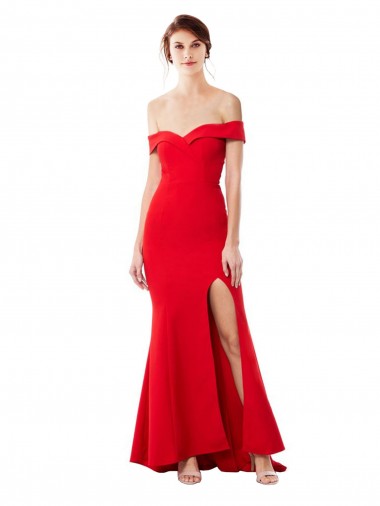 Long Sleeveless Stretch Crepe Red Mermaid Formal Evening Dress / Prom Dress / Bridesmaid Dress Colchester