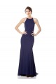 Long Sleeveless Stretch Crepe Navy Blue Mermaid Bridesmaid Dress / Formal Dress Colchester