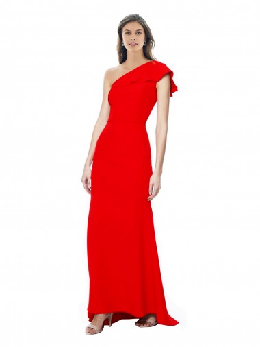 Long Sleeveless Stretch Crepe Red Mermaid Formal Dress / Bridesmaid Dress Colchester