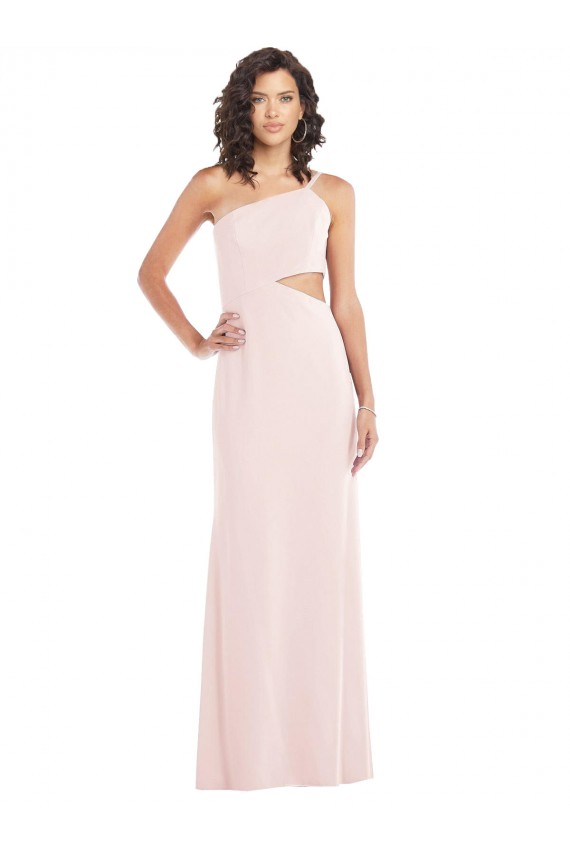 Long Sleeveless Stretch Crepe Pink Trumpet Formal Evening Gown / Prom Dress / Bridesmaid Dress Colchester