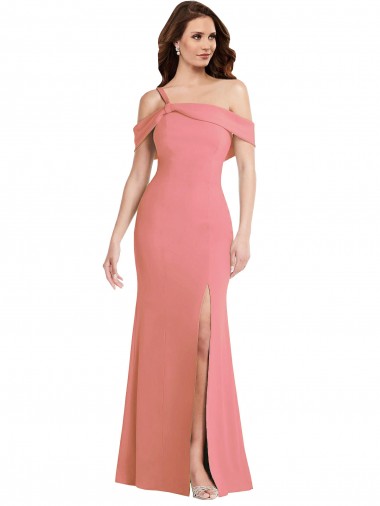 Long Sleeveless Stretch Crepe Hot Pink Trumpet Semi Formal Evening Dress / Prom Dress / Bridesmaid Dress Colchester