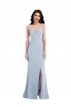 Long Sleeveless Stretch Crepe Light Sky Blue Spaghetti Straps Trumpet Formal Evening Gown / Prom Dress / Bridesmaid Dress Colchester