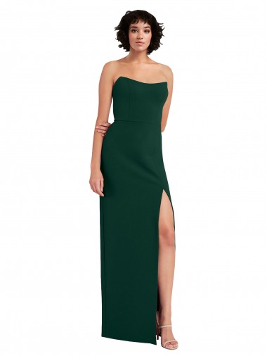 Long Sleeveless Stretch Crepe Midnight Green Sheath Formal Evening Gown / Prom Dress / Bridesmaid Dress Colchester