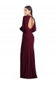 Long Puff Sleeves Stretch Crepe Burgundy Gold Trumpet Formal Dress / Bridesmaid Dress Colchester