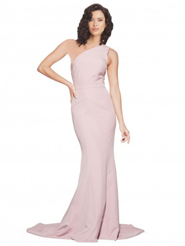 Sweep Train Sleeveless Stretch Crepe Mauve Sheath Semi Formal Evening Dress / Prom Dress / Bridesmaid Dress Colchester