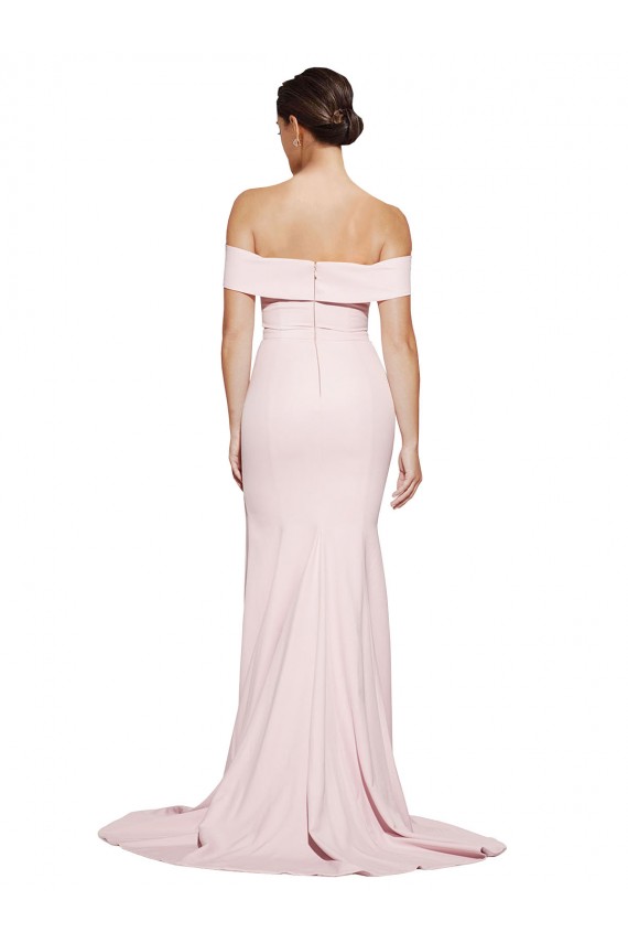 Sweep Train Sleeveless Stretch Crepe Pink Sheath Formal Evening Gown / Prom Dress / Bridesmaid Dress Colchester