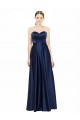 Long Sleeveless Stretch Satin Dark Navy A-Line Black Tie Evening Gown / Bridesmaid Dress Colchester