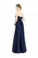 Long Sleeveless Stretch Satin Dark Navy A-Line Black Tie Evening Gown / Bridesmaid Dress Colchester