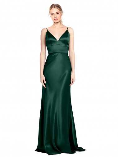 Long Sleeveless Stretch Satin Hunter Sheath Formal Evening Gown / Prom Dress / Bridesmaid Dress Colchester