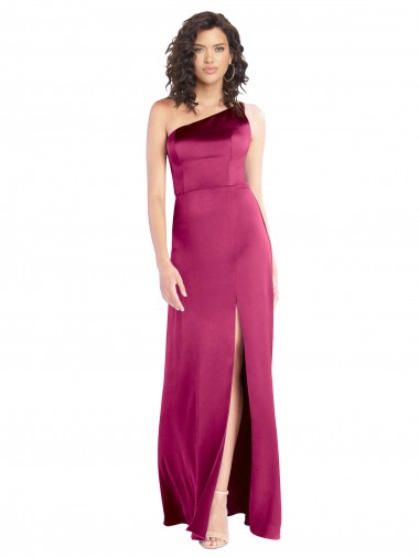 Long Sleeveless Stretch Satin Fuchsia A-Line Formal Evening Gown / Prom Dress / Bridesmaid Dress Colchester