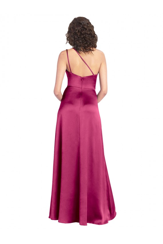 Long Sleeveless Stretch Satin Fuchsia A-Line Formal Evening Gown / Prom Dress / Bridesmaid Dress Colchester