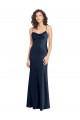 Long Sleeveless Stretch Satin Dark Navy A-Line Black Tie Evening Gown / Prom Dress / Bridesmaid Dress Colchester