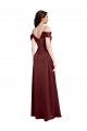 Long Sleeveless Stretch Satin Burgundy Gold A-Line Formal Dress / Bridesmaid Dress Colchester