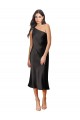 Midi Length Sleeveless Stretch Satin Black Sheath Black Tie Evening Dress / Prom Dress / Bridesmaid Dress Colchester