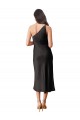 Midi Length Sleeveless Stretch Satin Black Sheath Black Tie Evening Dress / Prom Dress / Bridesmaid Dress Colchester