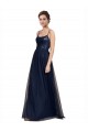 Long Sleeveless Tulle & Lace Dark Navy A-Line Bridesmaid Dress Colchester