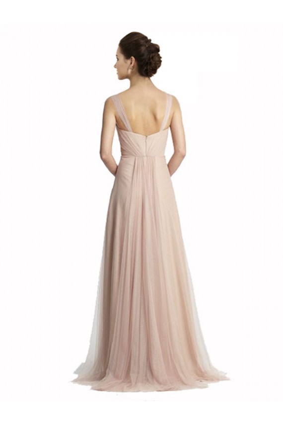 Long Sleeveless Tulle Nude A-Line Bridesmaid Evening Dress Colchester