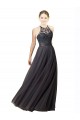 Long Sleeveless Tulle & Lace Slate Grey A-Line Bridesmaid Dress Colchester