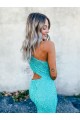 Sweep Train Sleeveless Velvet Sequin Mermaid Prom Dresses Colchester