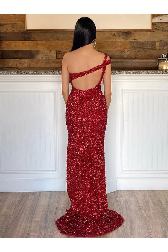 Sweep Train Sleeveless Velvet Sequin Burgundy Sheath Prom Dress Colchester