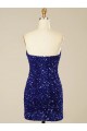 Short Sleeveless Velvet Sequin Sweetheart Sheath Prom Dress Colchester