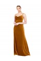 Long Sleeveless Stretch Velvet Gold A-Line Prom Dress / Bridesmaid Dress Colchester